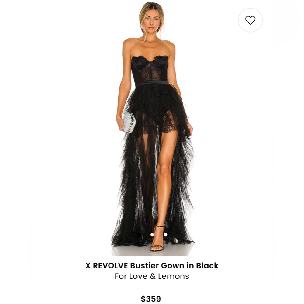 For Love and Lemons Bustier Gown in Black.